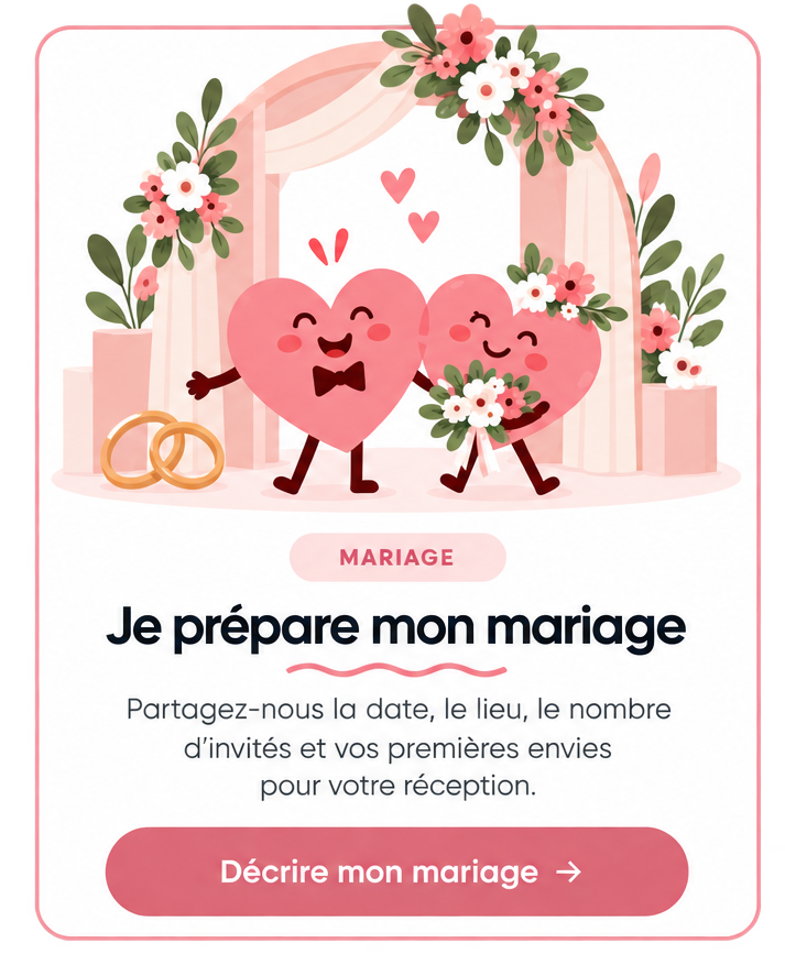 bouton qui dirige vers le formulaire de devis pour les mariages décorés avec youna déco